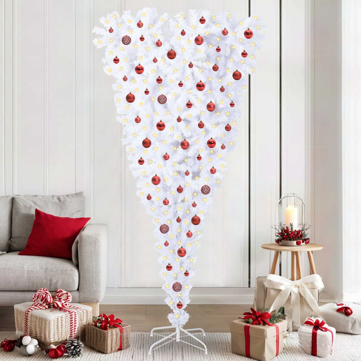 Artificial Christmas Tree with Stand White 210 cm PVC and Steel