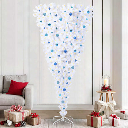 Artificial Christmas Tree with Stand White 240 cm PVC and Steel