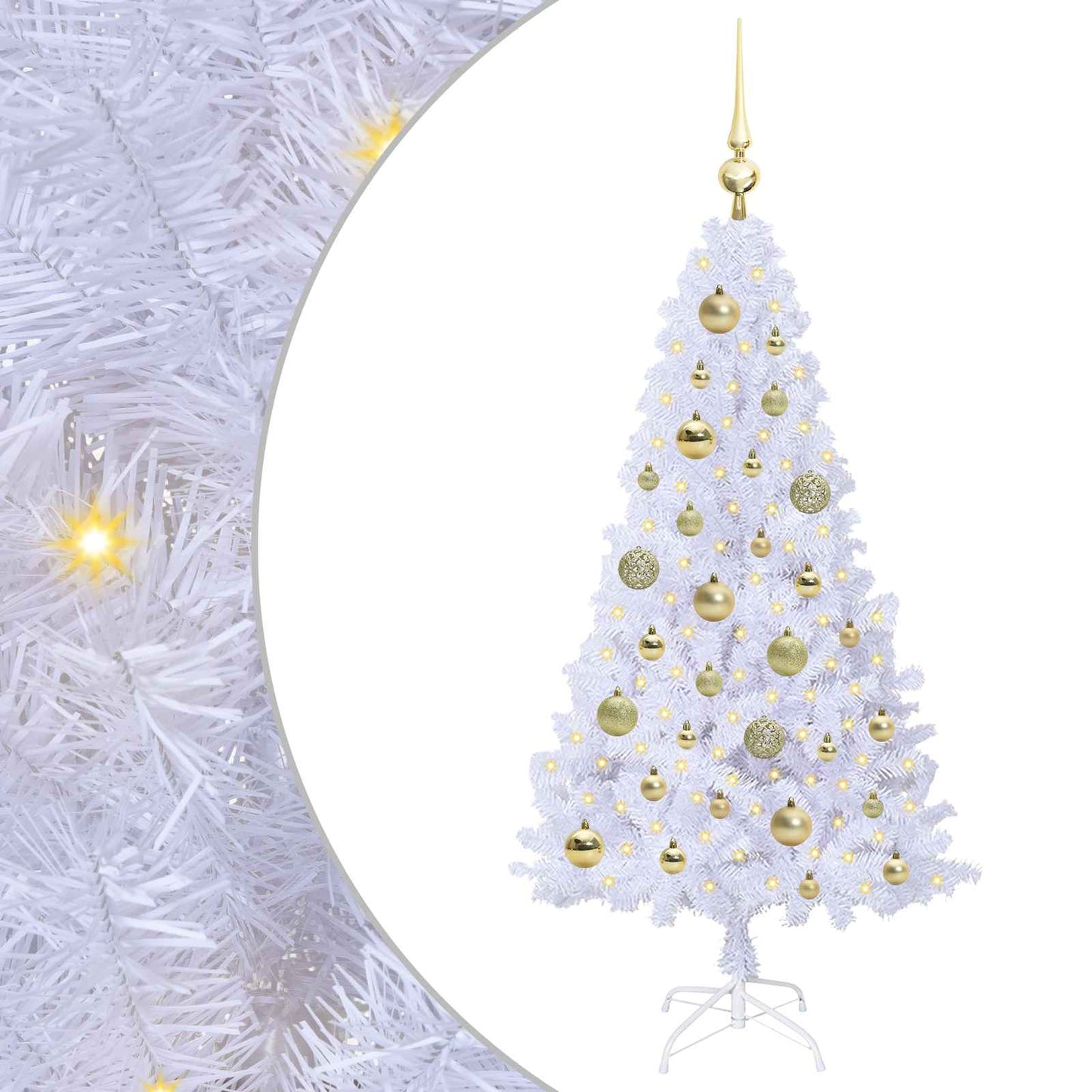 Artificial Christmas Tree with Stand White 120 cm PVC and Steel
