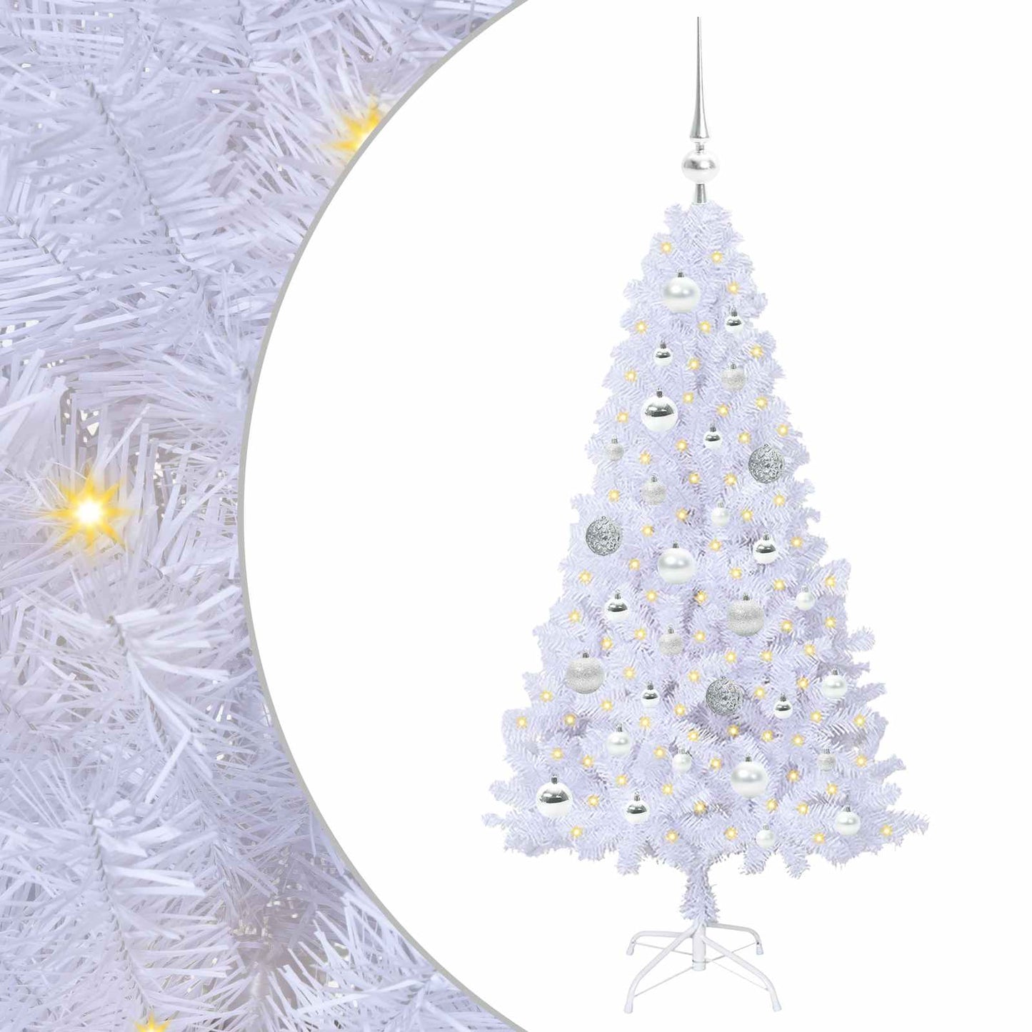 Artificial Christmas Tree with Stand White 120 cm PVC and Steel