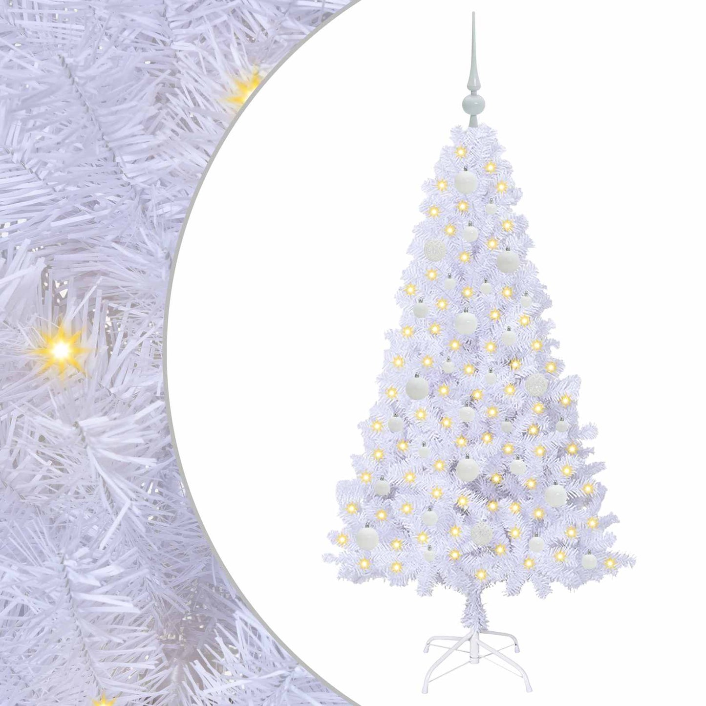 Artificial Christmas Tree with Stand White 150 cm PVC and Steel