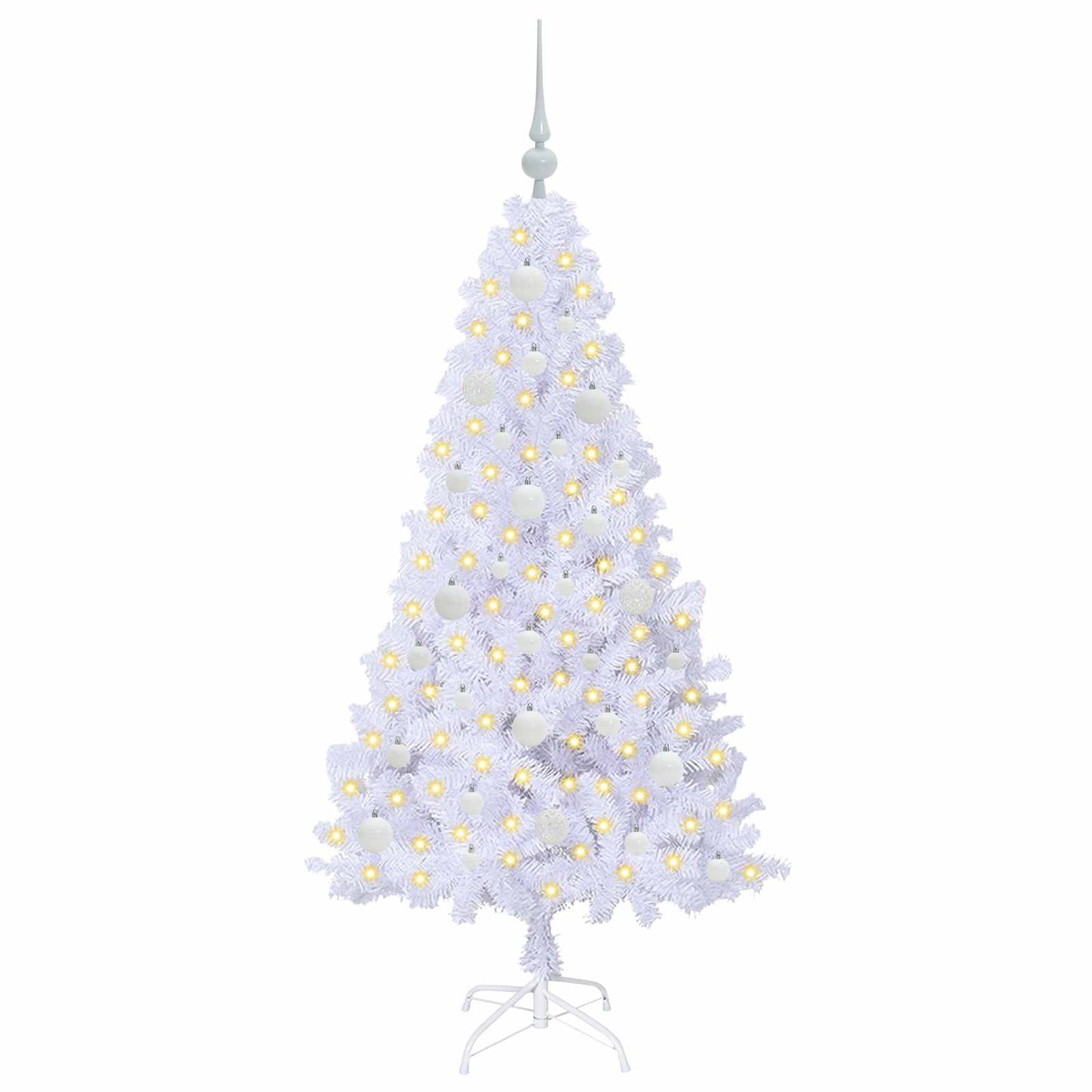 Artificial Christmas Tree with Stand White 150 cm PVC and Steel
