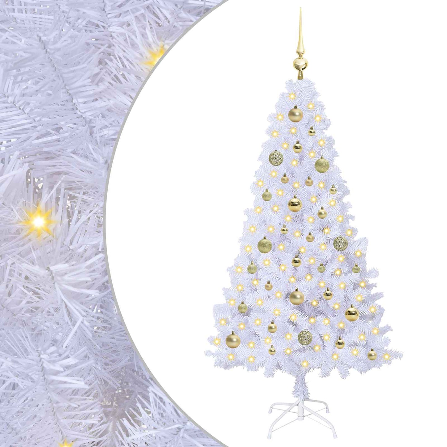 Artificial Christmas Tree with Stand White 150 cm PVC and Steel
