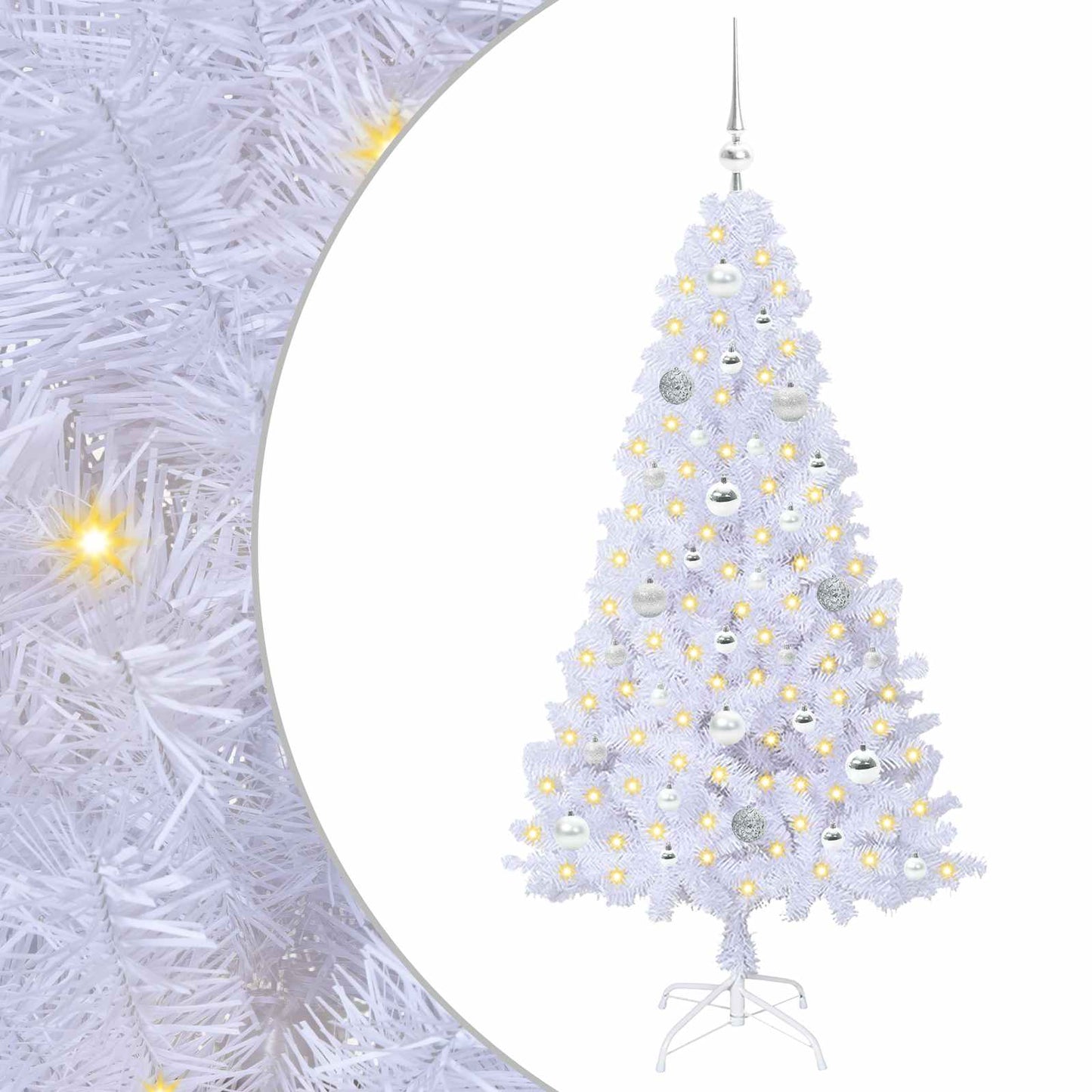 Artificial Christmas Tree with Stand White 150 cm PVC and Steel
