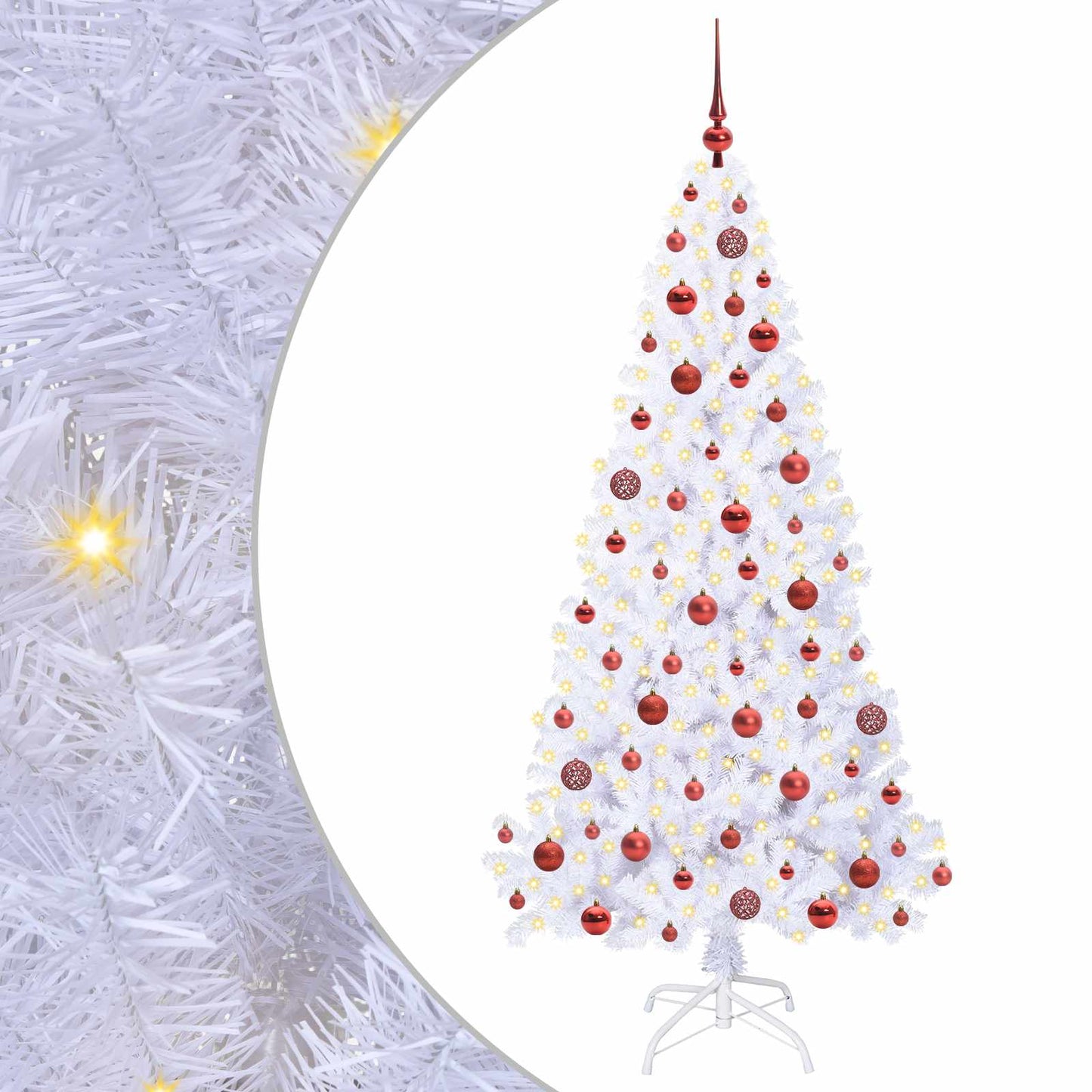 Artificial Christmas Tree with Stand White 180 cm PVC and Steel