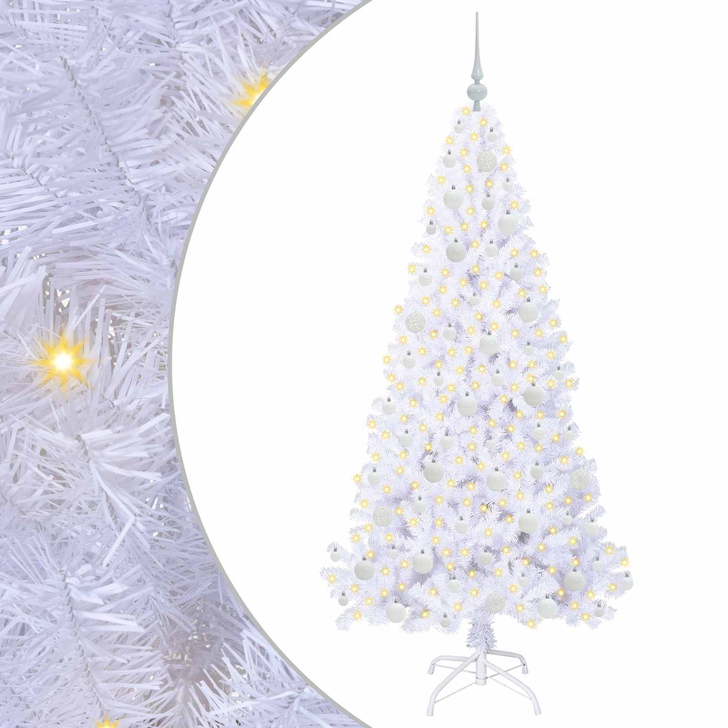 Artificial Christmas Tree with Stand White 180 cm PVC and Steel