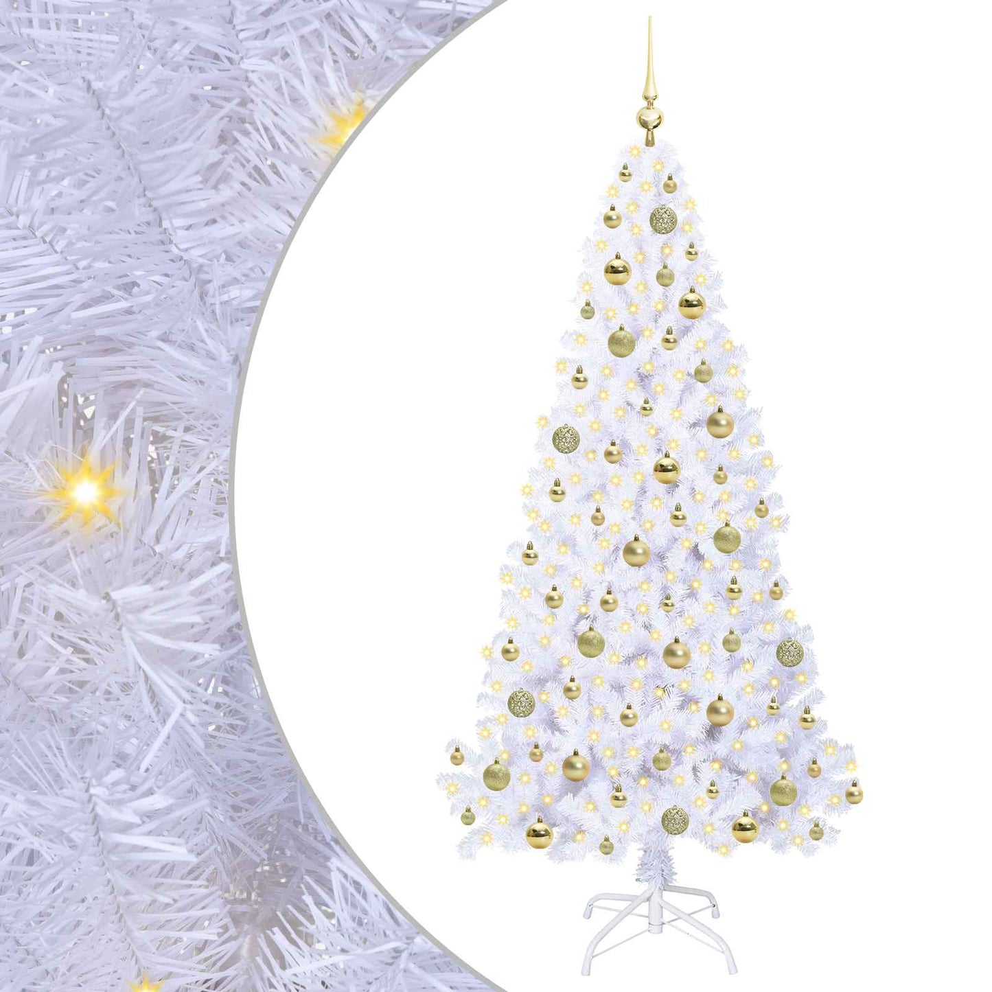 Artificial Christmas Tree with Stand White 180 cm PVC and Steel