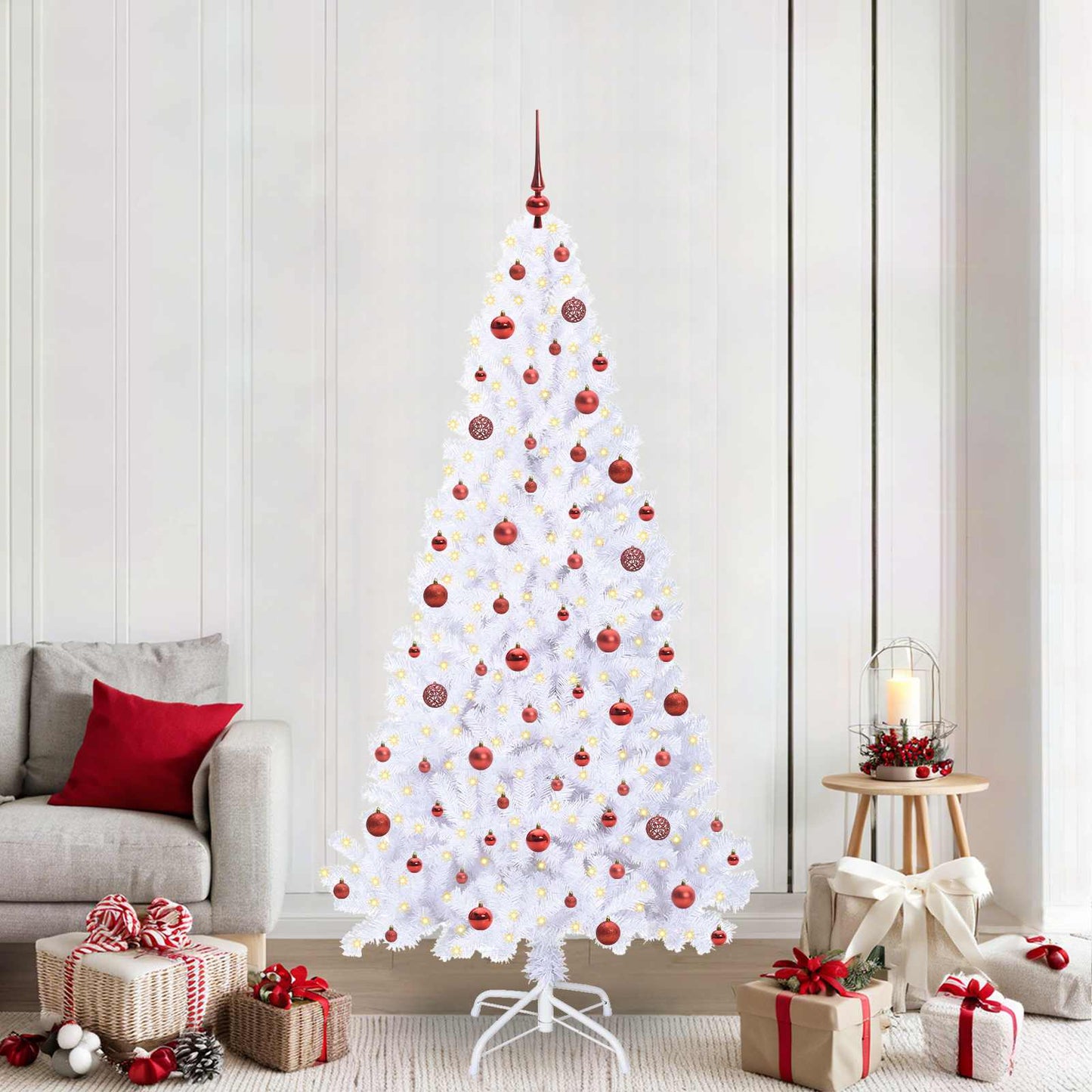 Artificial Christmas Tree with Stand White 210 cm PVC and Steel