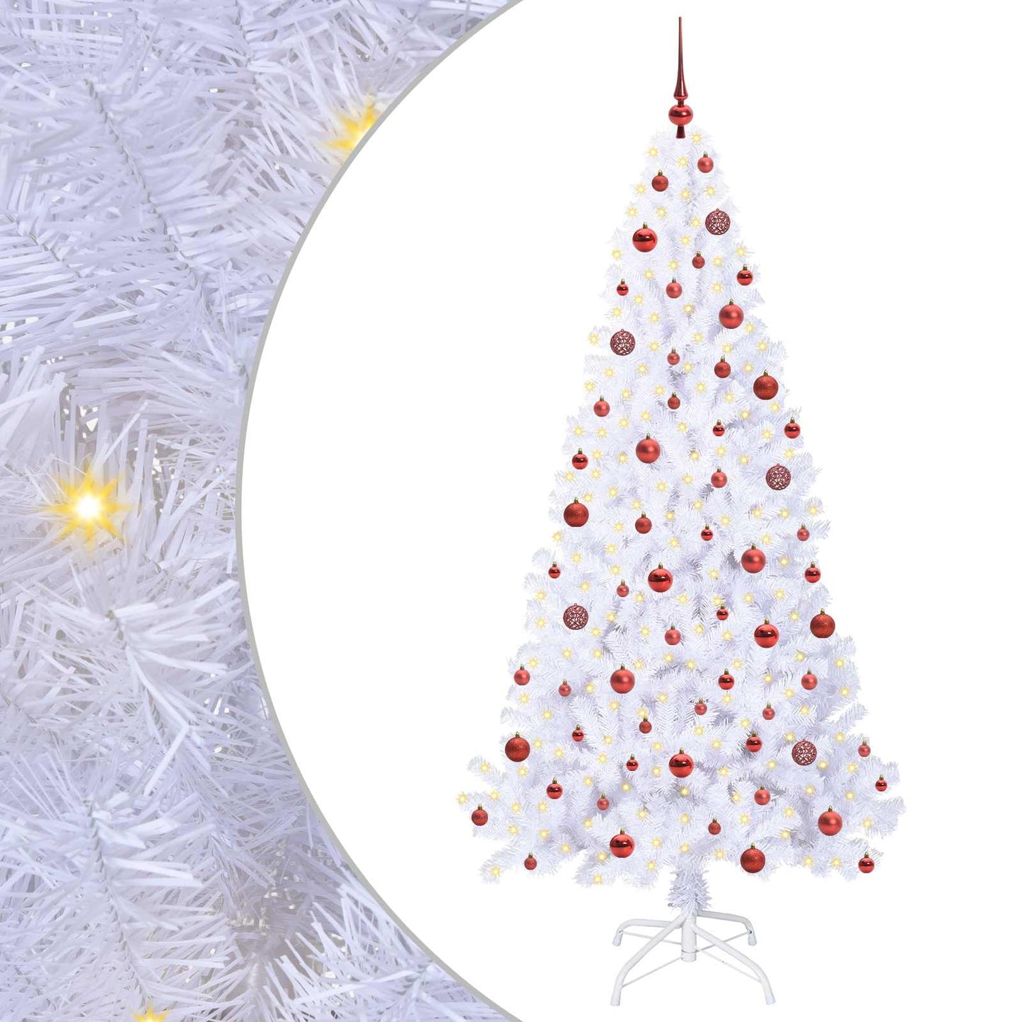 Artificial Christmas Tree with Stand White 210 cm PVC and Steel