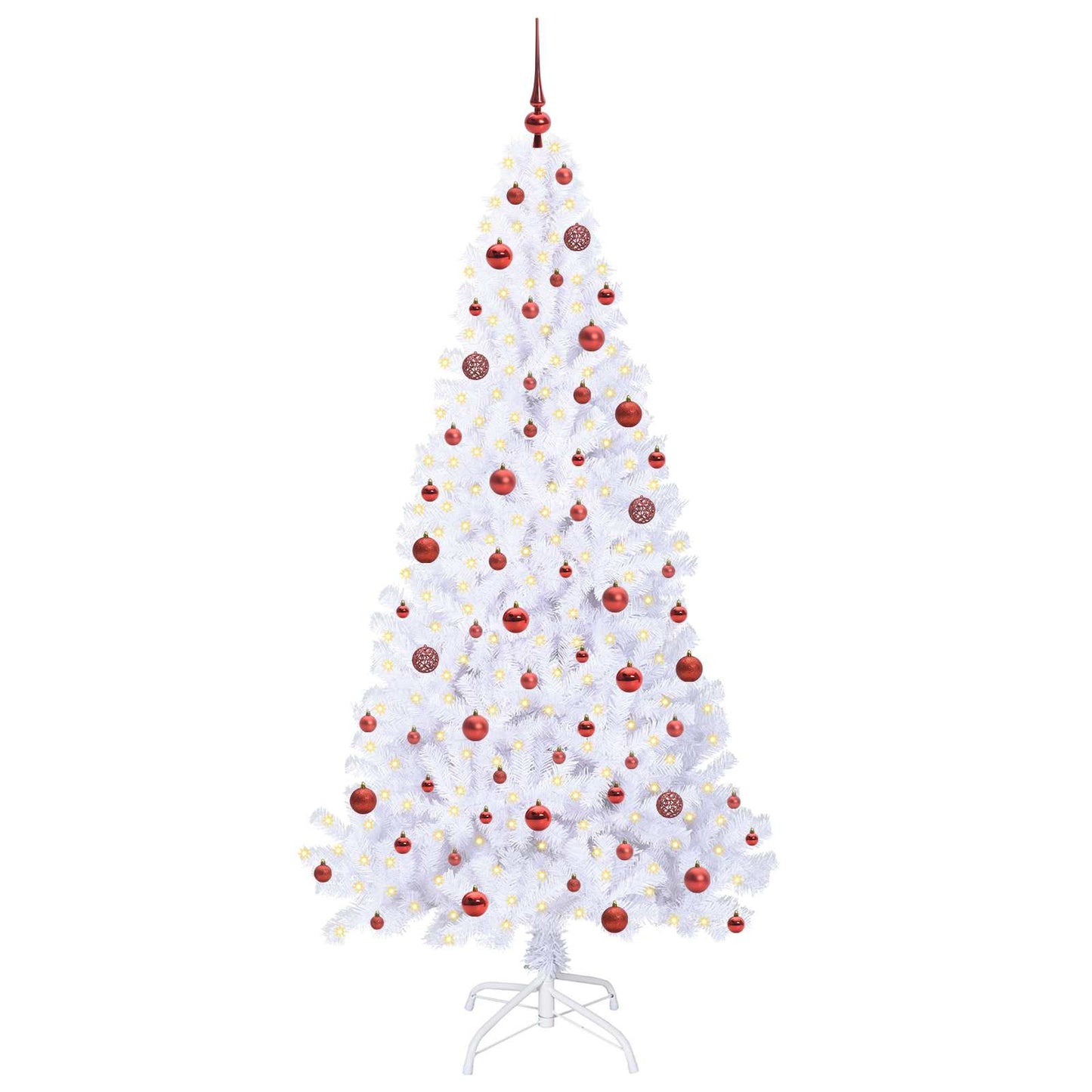 Artificial Christmas Tree with Stand White 210 cm PVC and Steel
