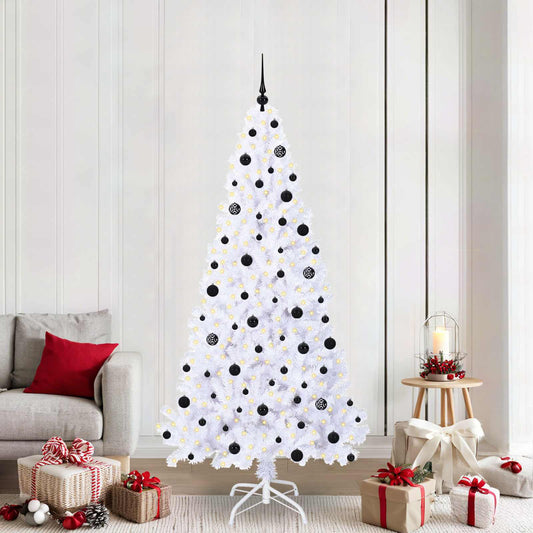 Artificial Christmas Tree with Stand White 210 cm PVC and Steel
