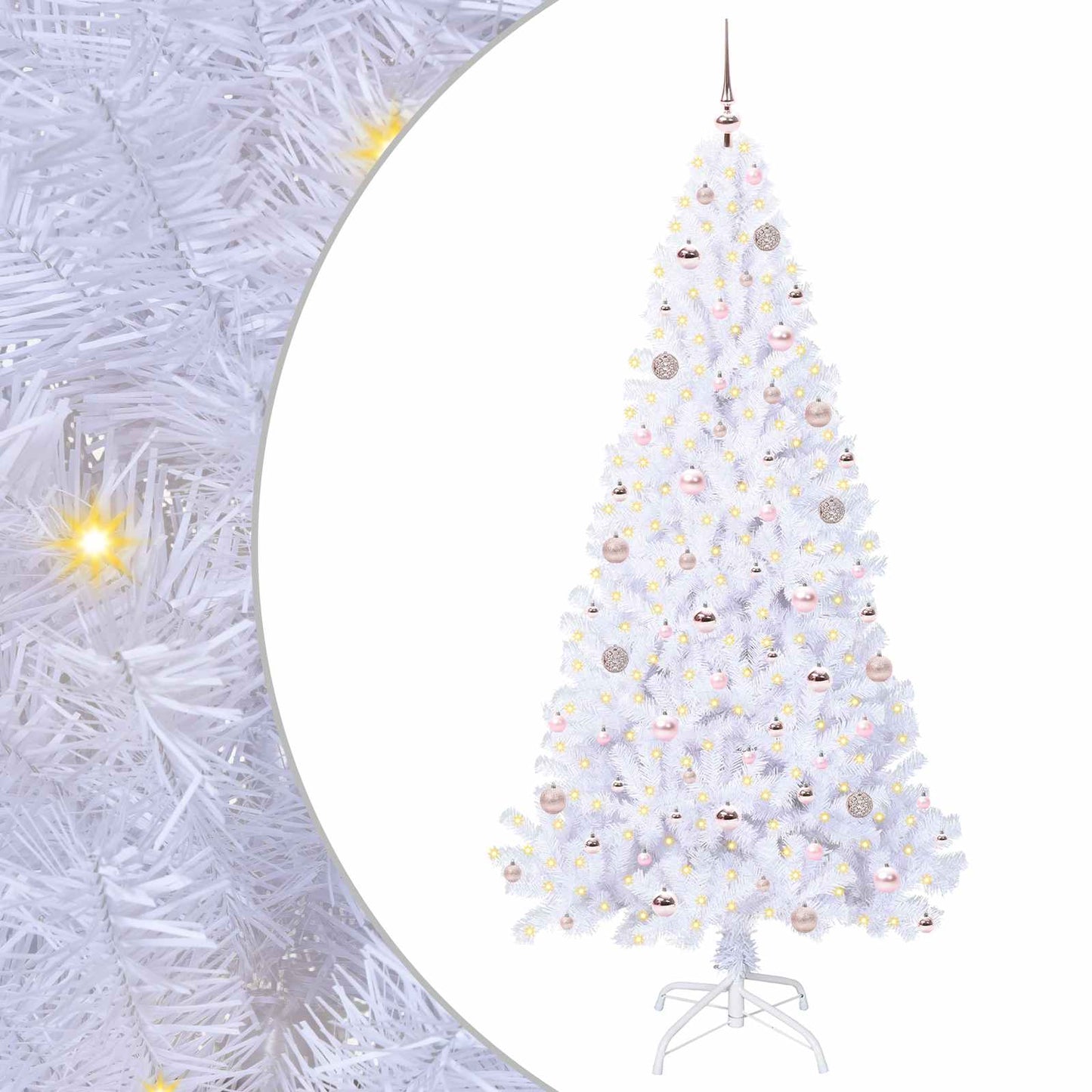Artificial Christmas Tree with Stand White 210 cm PVC and Steel