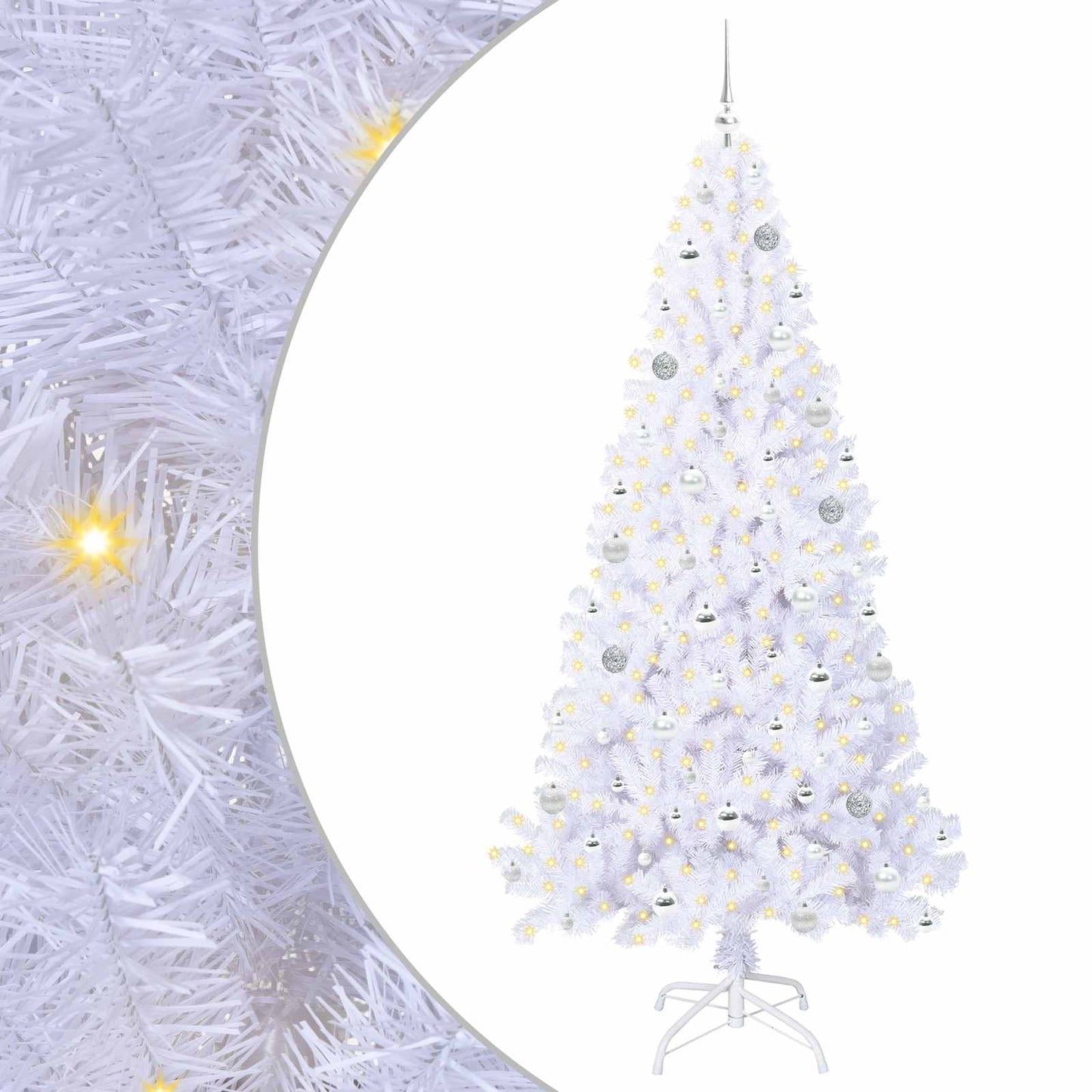Artificial Christmas Tree with Stand White 210 cm PVC and Steel