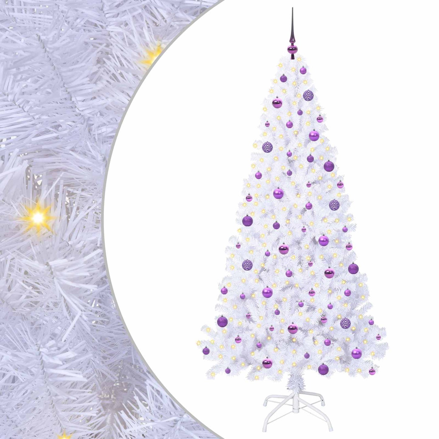 Artificial Christmas Tree with Stand White 210 cm PVC and Steel