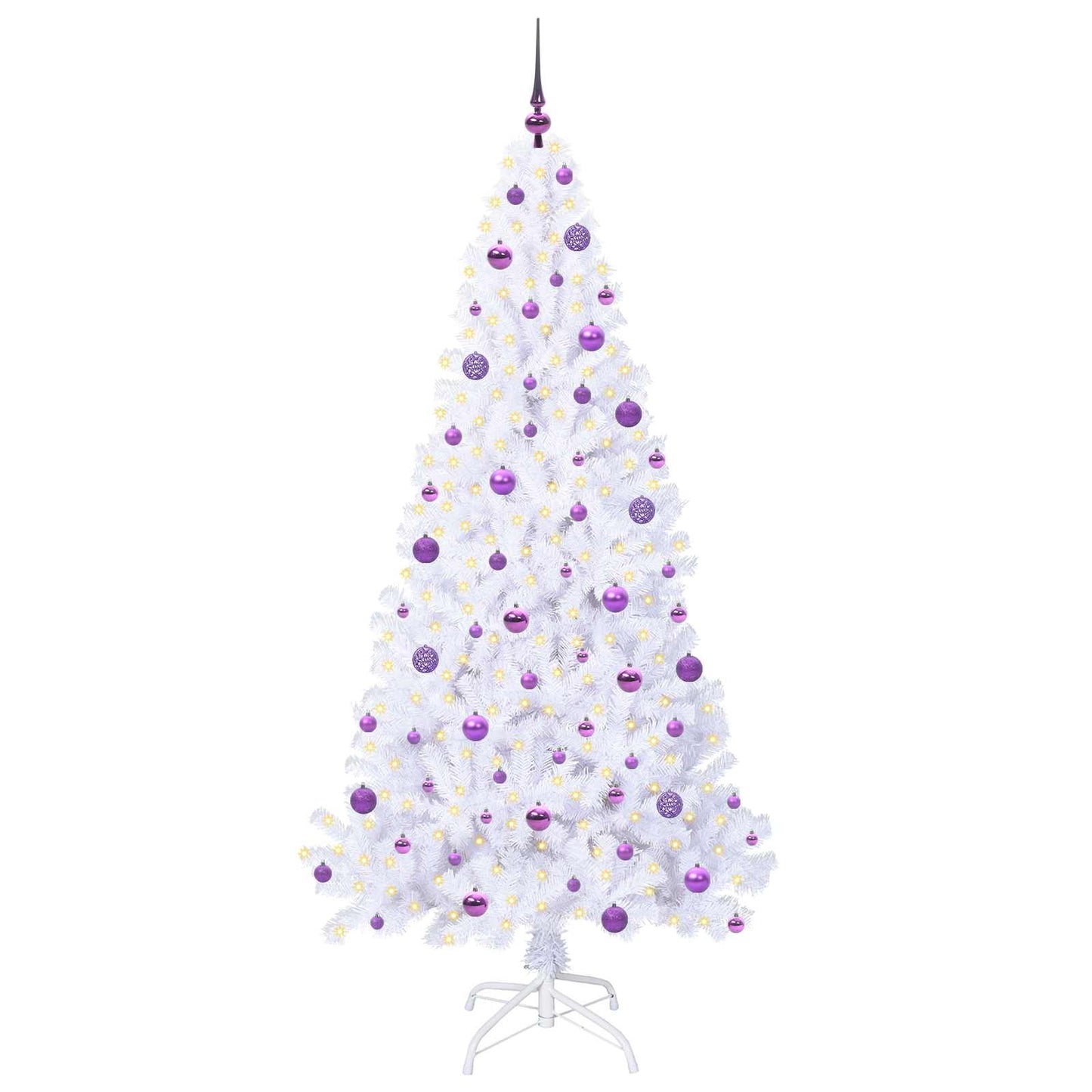 Artificial Christmas Tree with Stand White 210 cm PVC and Steel