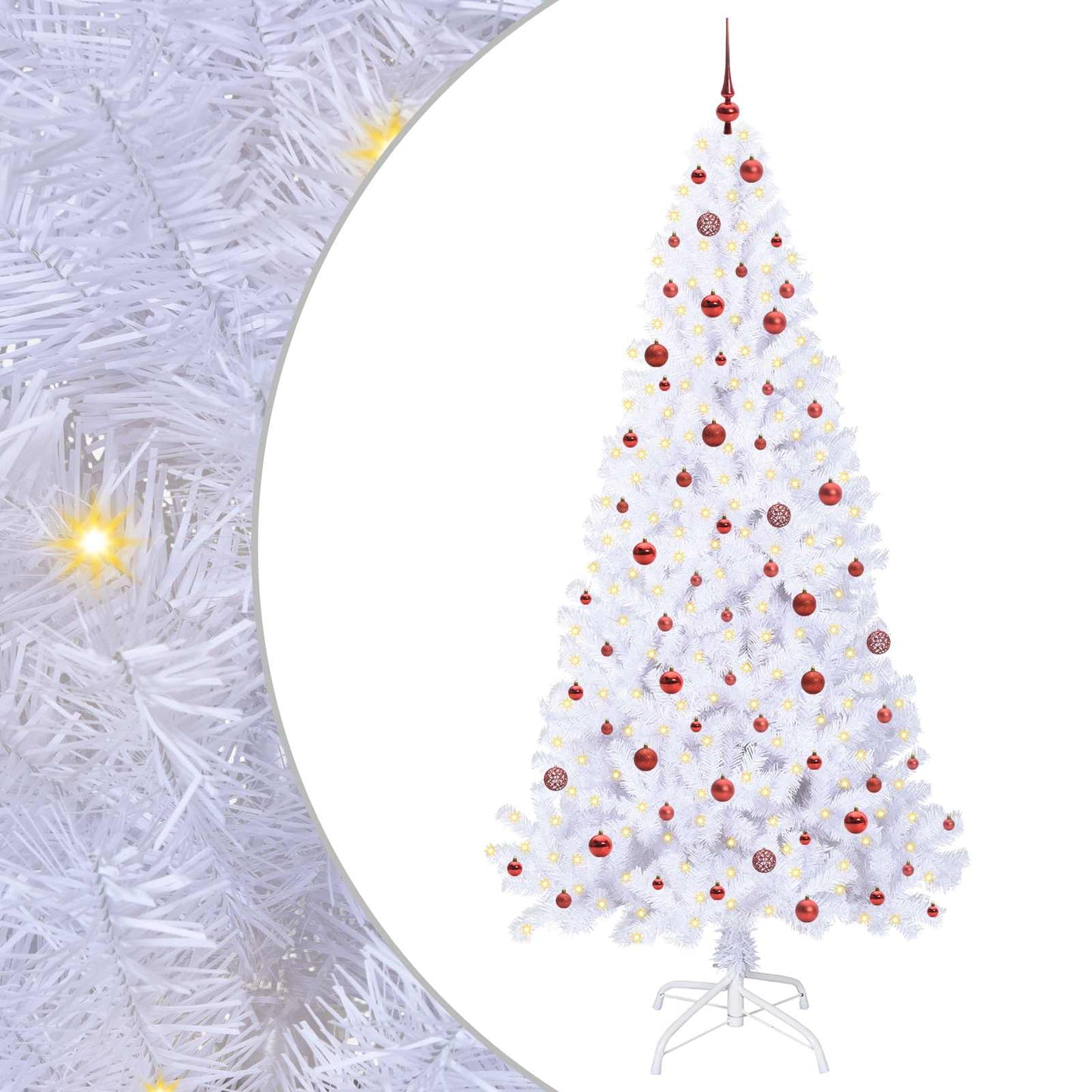 Artificial Christmas Tree with Stand White 240 cm PVC and Steel