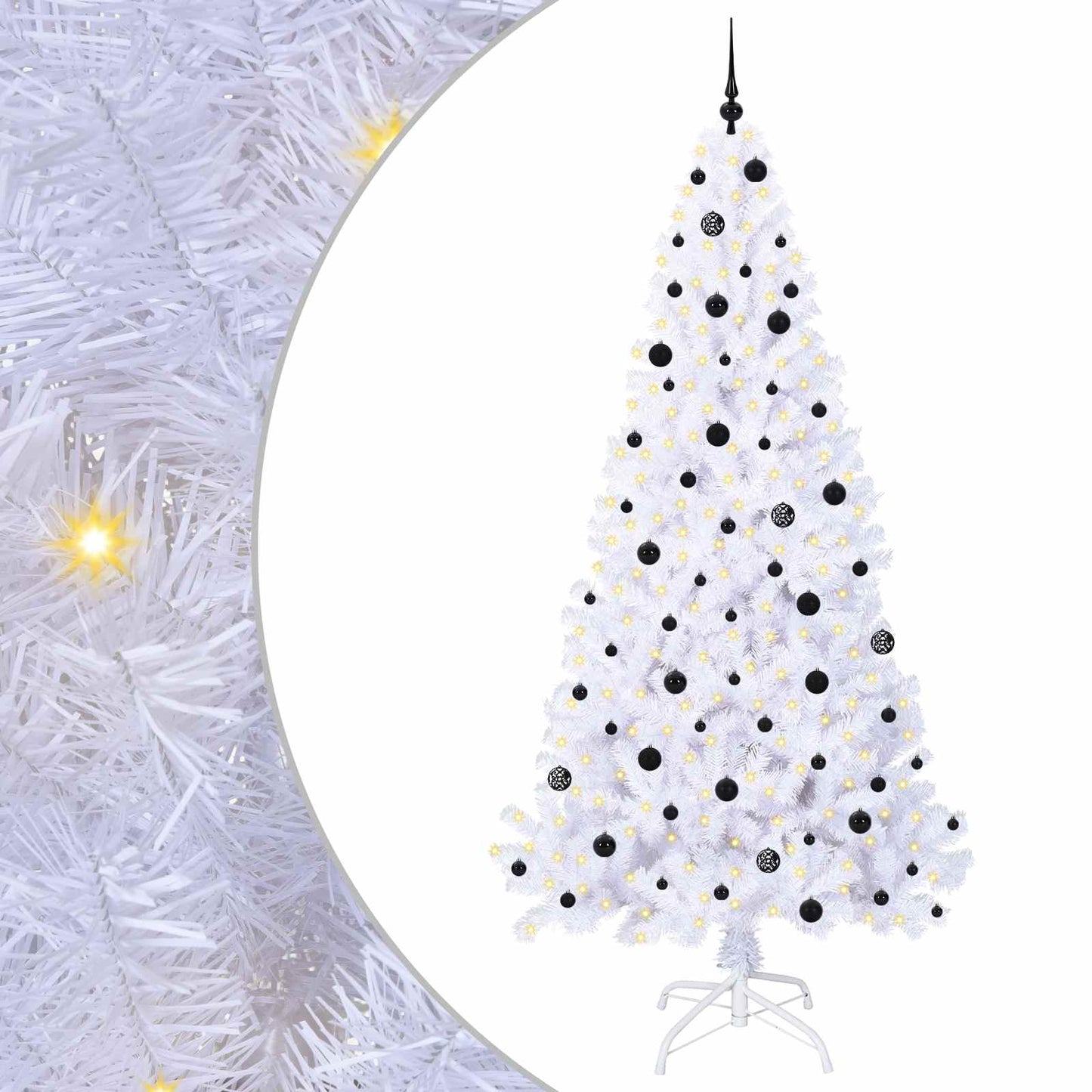 Artificial Christmas Tree with Stand White 240 cm PVC and Steel