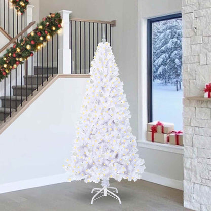 Artificial Christmas Tree with Stand White 240 cm PVC and Steel