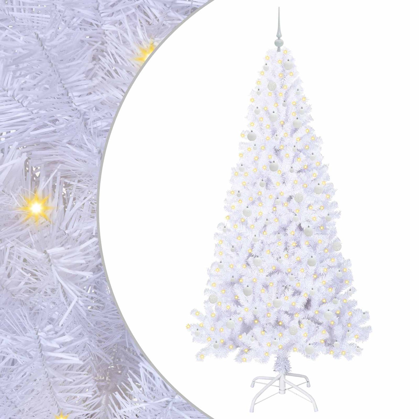 Artificial Christmas Tree with Stand White 240 cm PVC and Steel