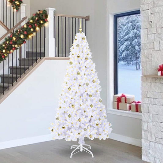 Artificial Christmas Tree with Stand White 240 cm PVC and Steel