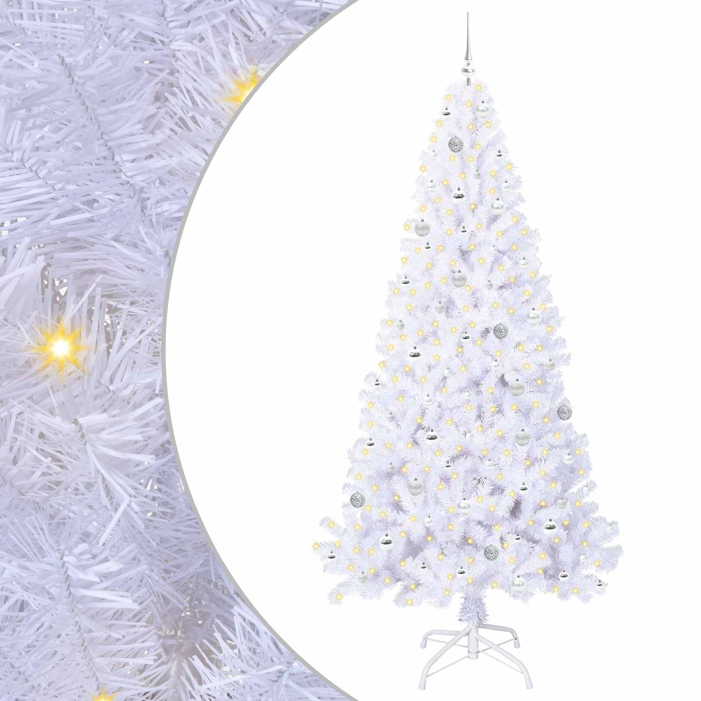 Artificial Christmas Tree with Stand White 240 cm PVC and Steel