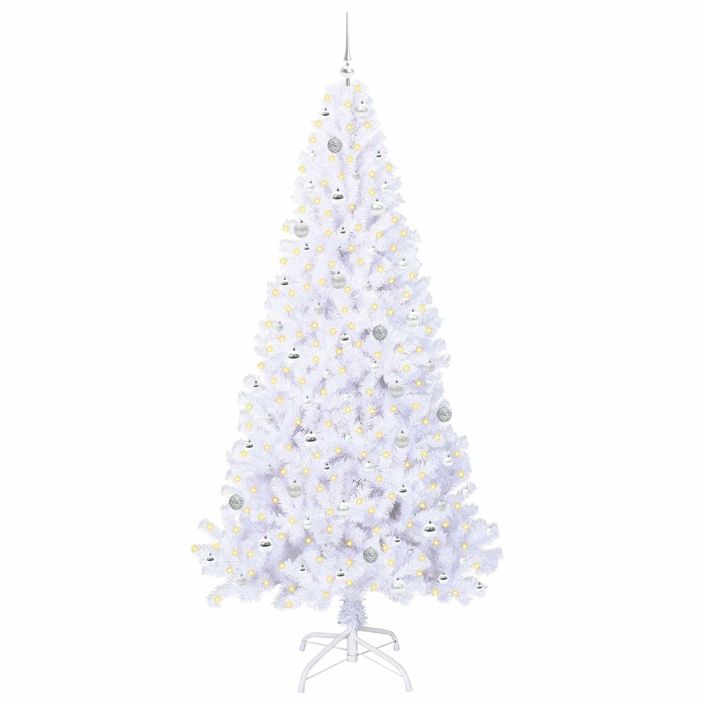 Artificial Christmas Tree with Stand White 240 cm PVC and Steel