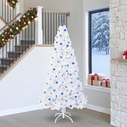 Artificial Christmas Tree with Stand White 240 cm PVC and Steel