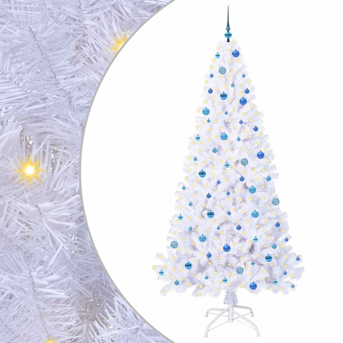 Artificial Christmas Tree with Stand White 240 cm PVC and Steel