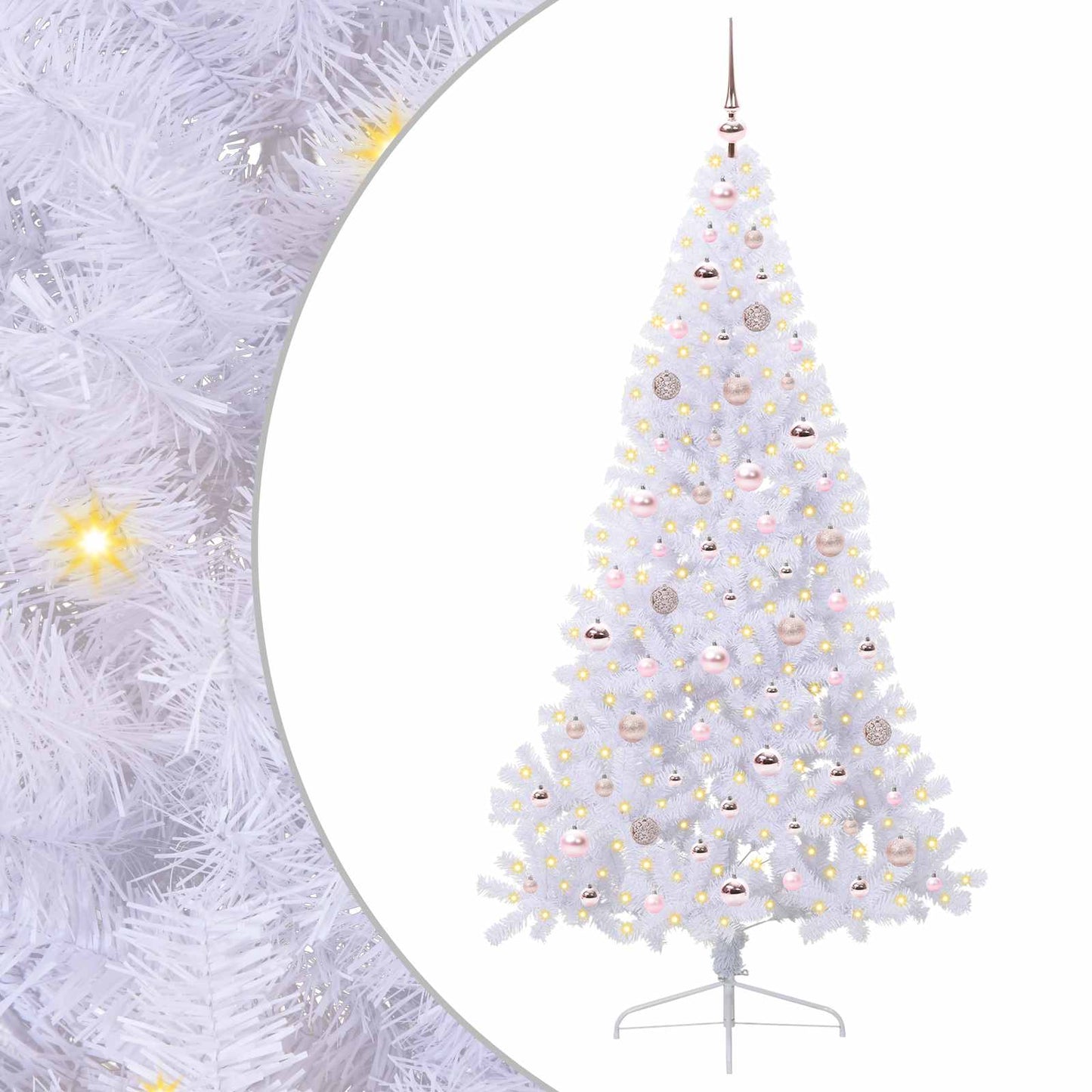 Artificial Christmas Tree with Stand White 180 cm PVC and Steel
