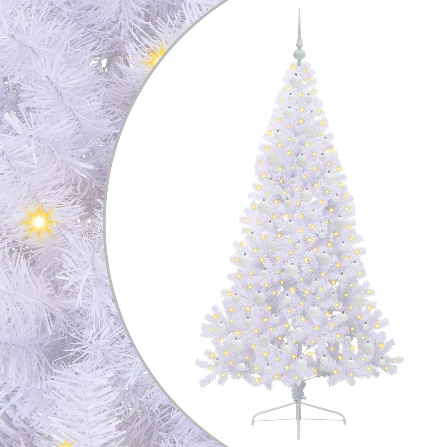 Artificial Christmas Tree with Stand White 180 cm PVC and Steel