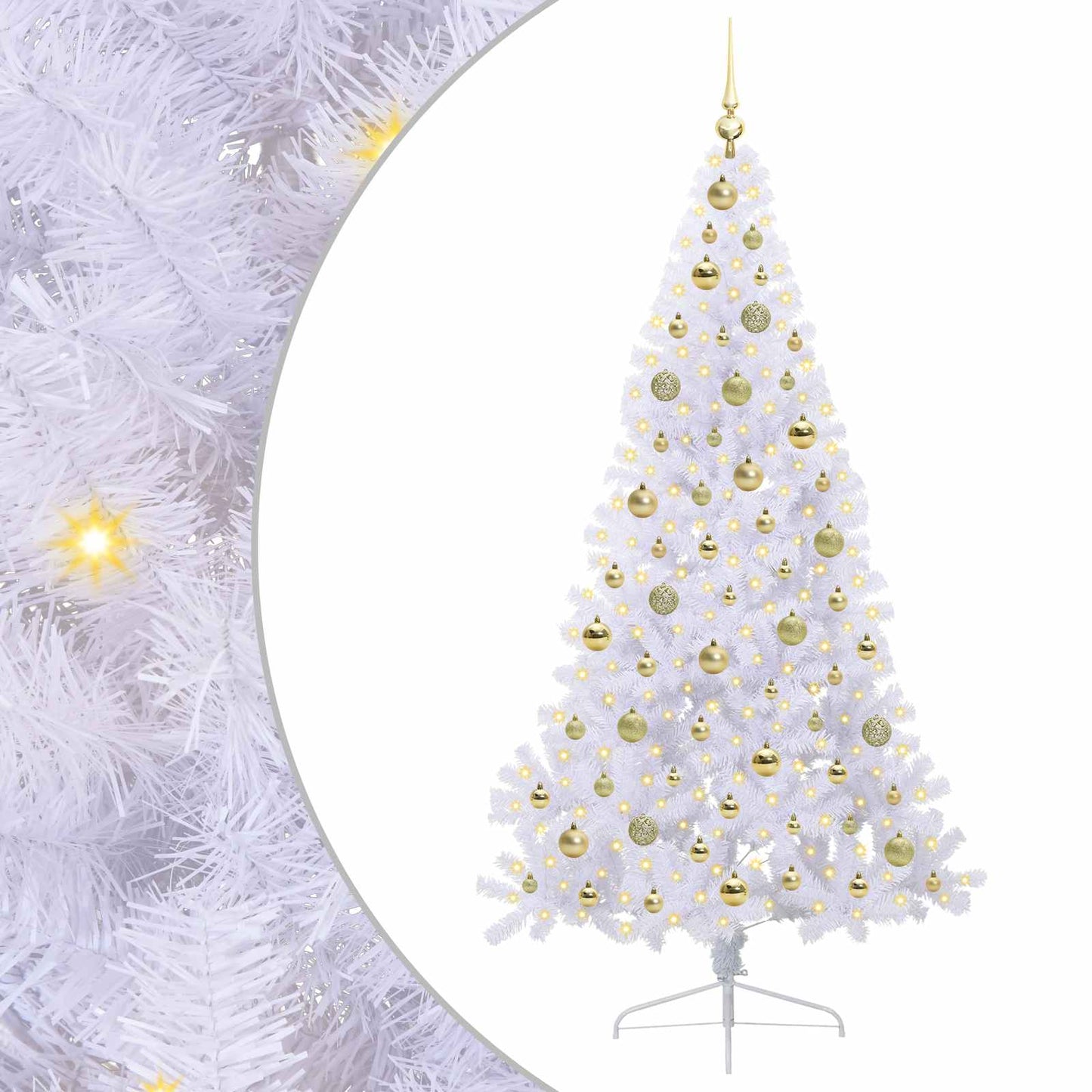 Artificial Christmas Tree with Stand White 180 cm PVC and Steel