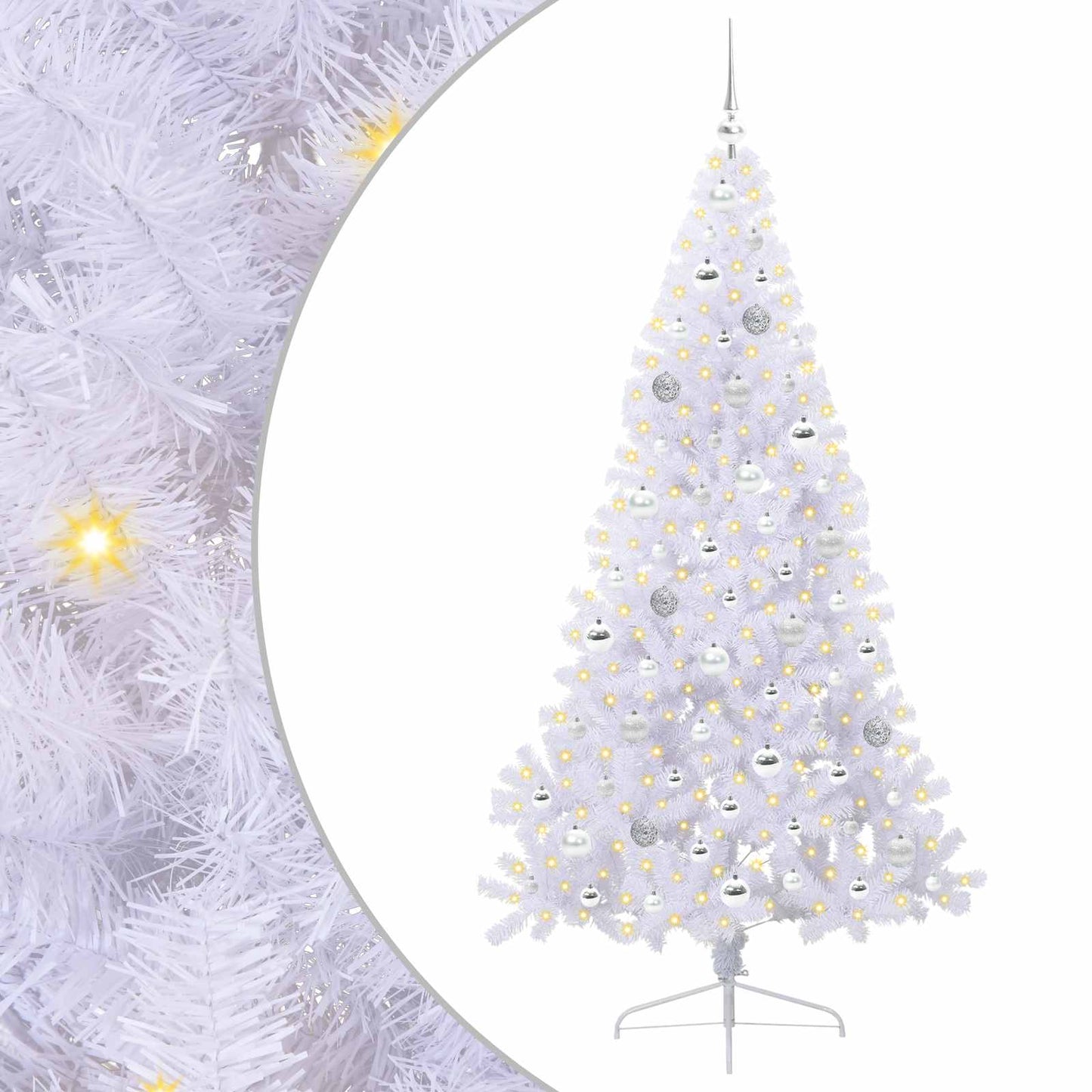 Artificial Christmas Tree with Stand White 180 cm PVC and Steel