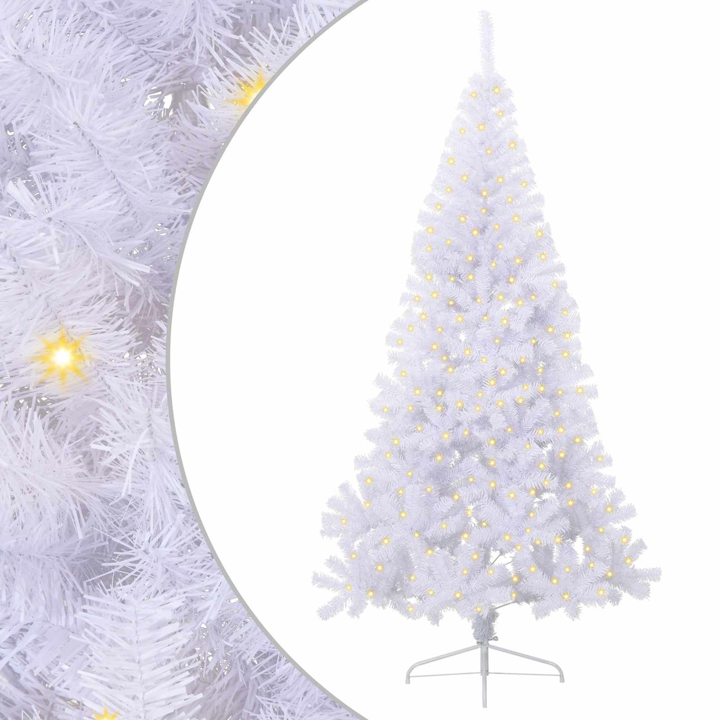Artificial Christmas Tree with Stand White 240 cm PVC and Steel