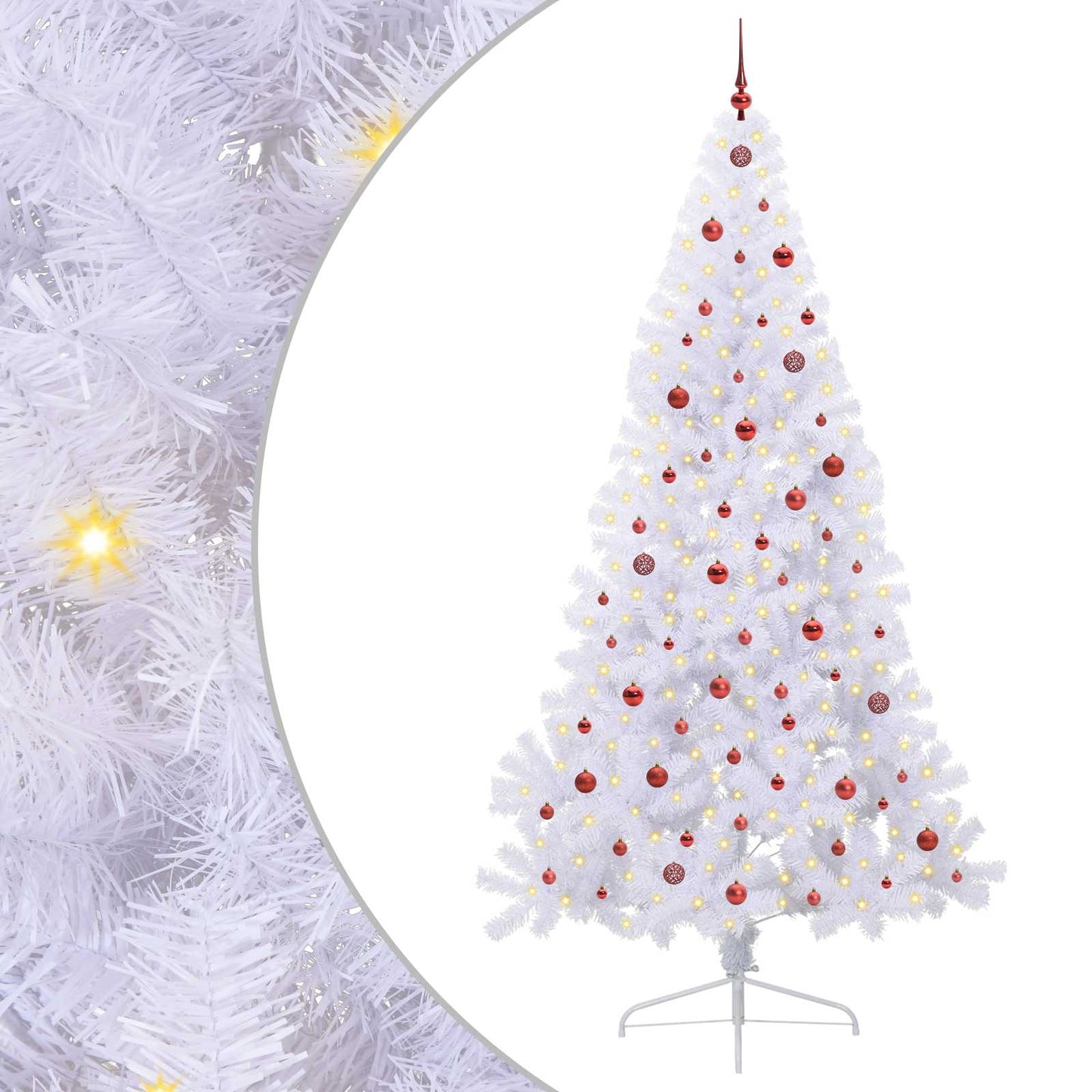Artificial Christmas Tree with Stand White 240 cm PVC and Steel