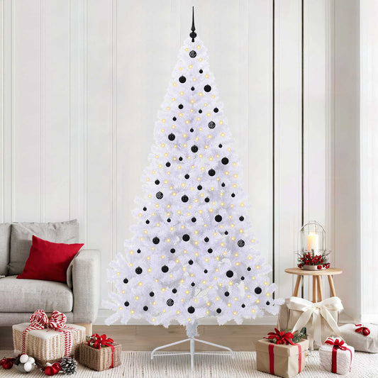 Artificial Christmas Tree with Stand White 240 cm PVC and Steel