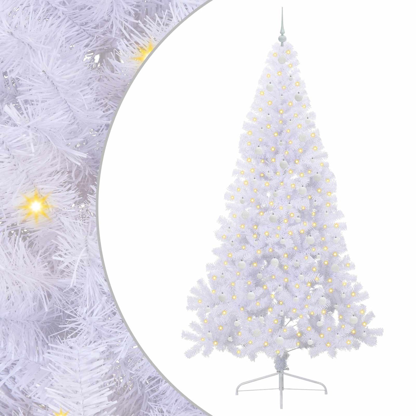 Artificial Christmas Tree with Stand White 240 cm PVC and Steel