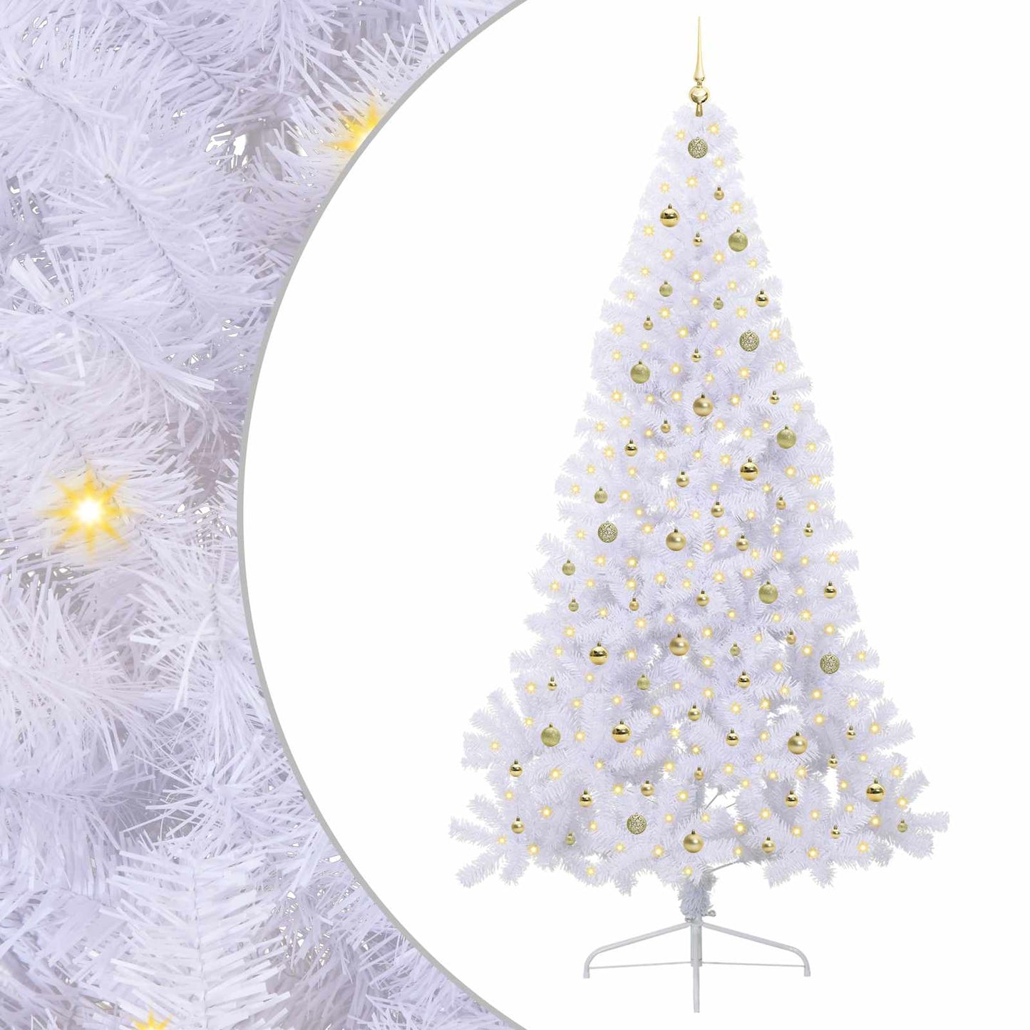 Artificial Christmas Tree with Stand White 240 cm PVC and Steel