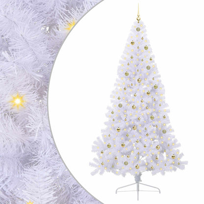 Artificial Christmas Tree with Stand White 240 cm PVC and Steel