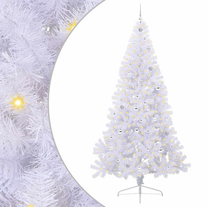 Artificial Christmas Tree with Stand White 240 cm PVC and Steel