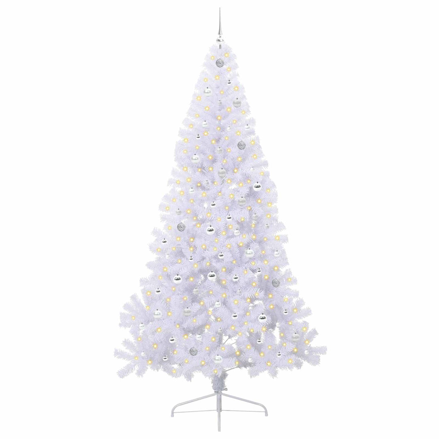 Artificial Christmas Tree with Stand White 240 cm PVC and Steel