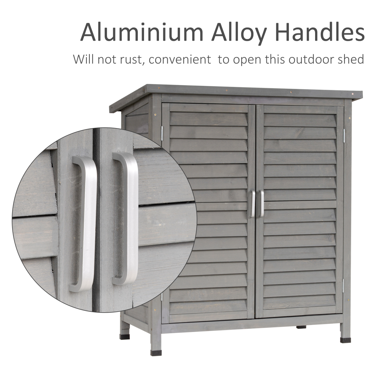 Solid Fir Garden Shed - 2-Door Unit, Grey, 87x46.5x96.5 cm