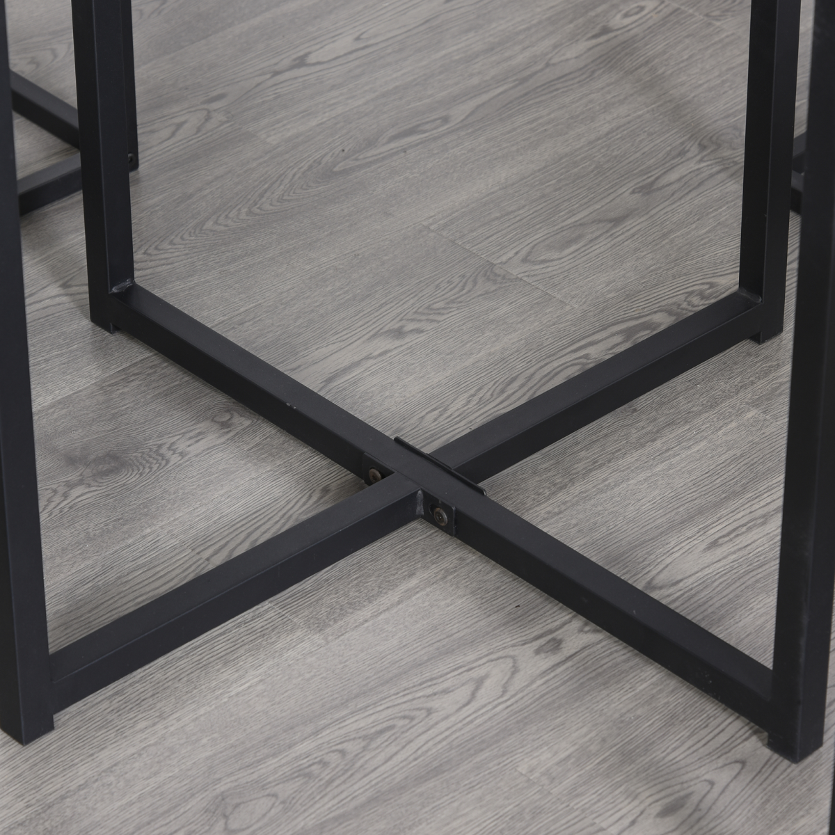 MDF Topped Steel 5-Piece Dining Set Dining Table with 4 Stools Black/Brown