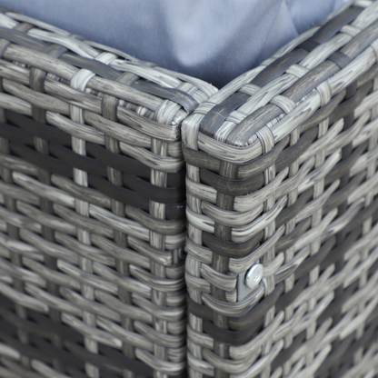 4-Piece PE Rattan Outdoor Garden Furniture Set Mixed Grey