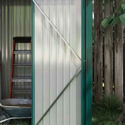 Outsunny Outdoor Storage Shed Steel Garden Shed w/ Lockable Door for Garden