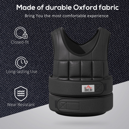 15KGS Adjustable Weight Vest Running Gym Training Weight Loss, Black HOMCOM