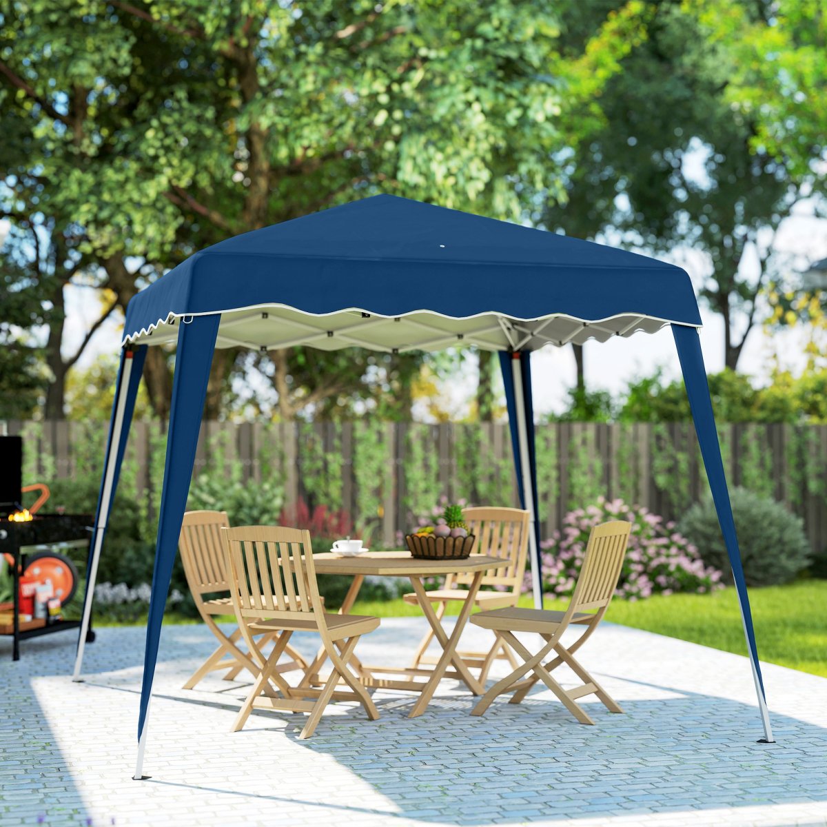 Outsunny Garden Pop up Gazebo Tent Party Water-resistant 2.5 x 2.5M Blue