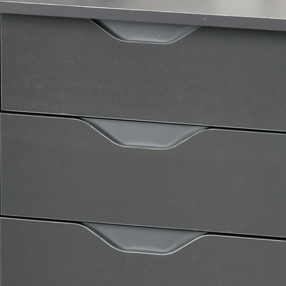 Computer Desk with Drawers, Workstation Grey