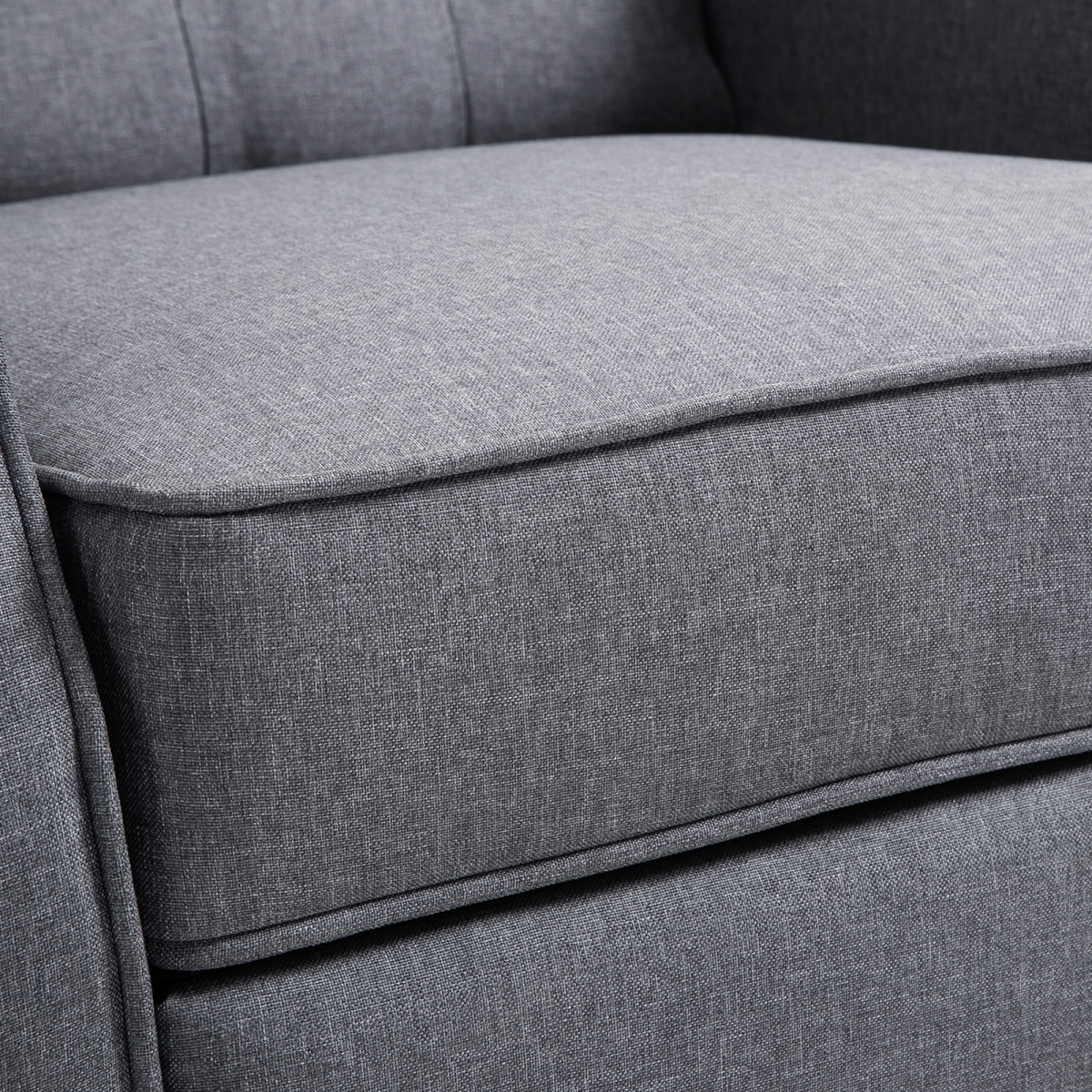 Recliner Armchair for Living Room Fabric Reclining Chair w/ Footrest Light Grey