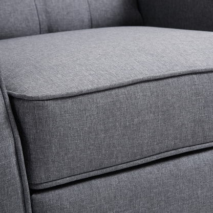 Recliner Armchair for Living Room Fabric Reclining Chair w/ Footrest Light Grey