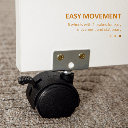 Folding Dining Table, Drop Leaf Table With Storage Drawers White